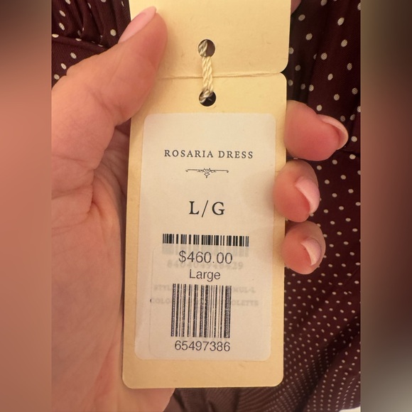 NWT! Doen Rosaria gathered polka-dot silk-blend midi dress - L - Picture 8 of 11